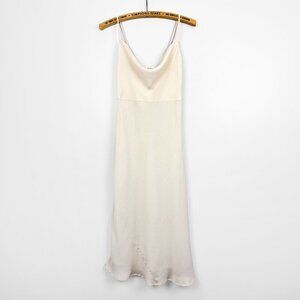 Oh Polly Womens Cowl Neck Midi Slip Dress Blush Pink US 4 Wedding Cocktail